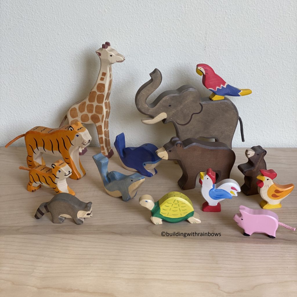 holztiger animals whale elephant racoon baby dolphin turtle tiger pig bear